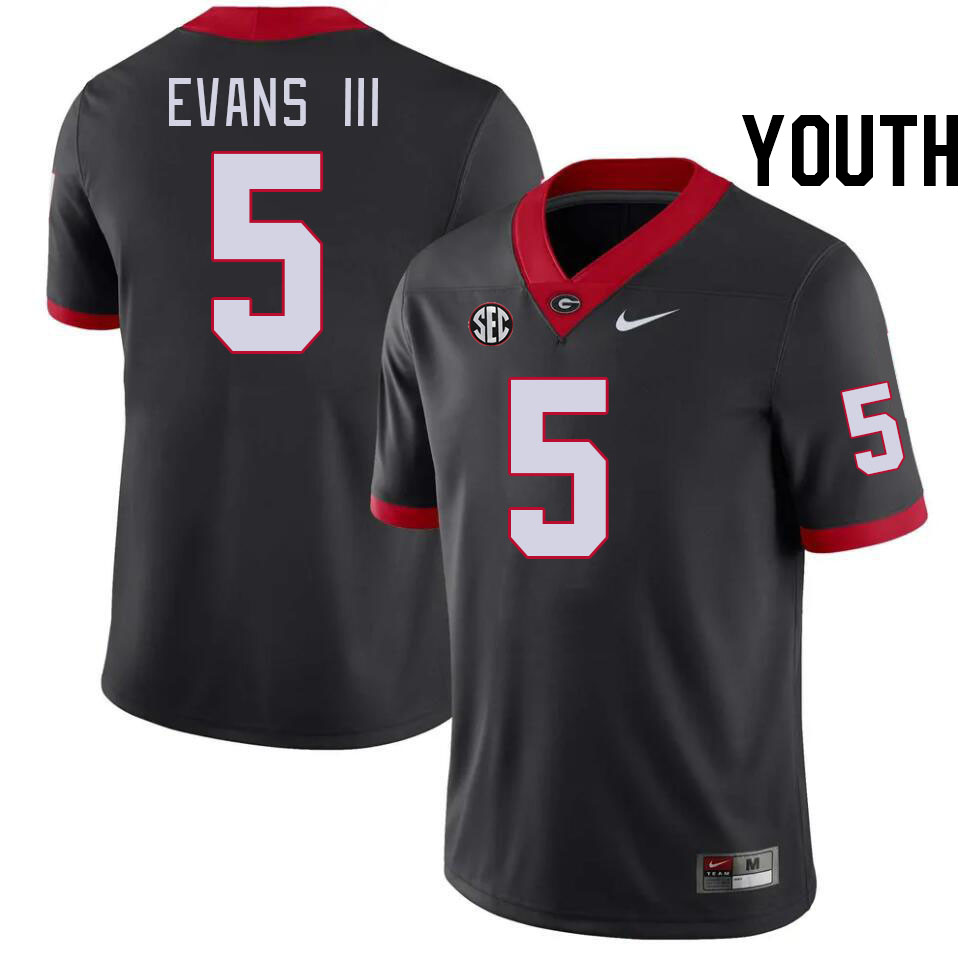 Youth #5 Anthony Evans III Georgia Bulldogs College Football Jerseys Stitched-Black